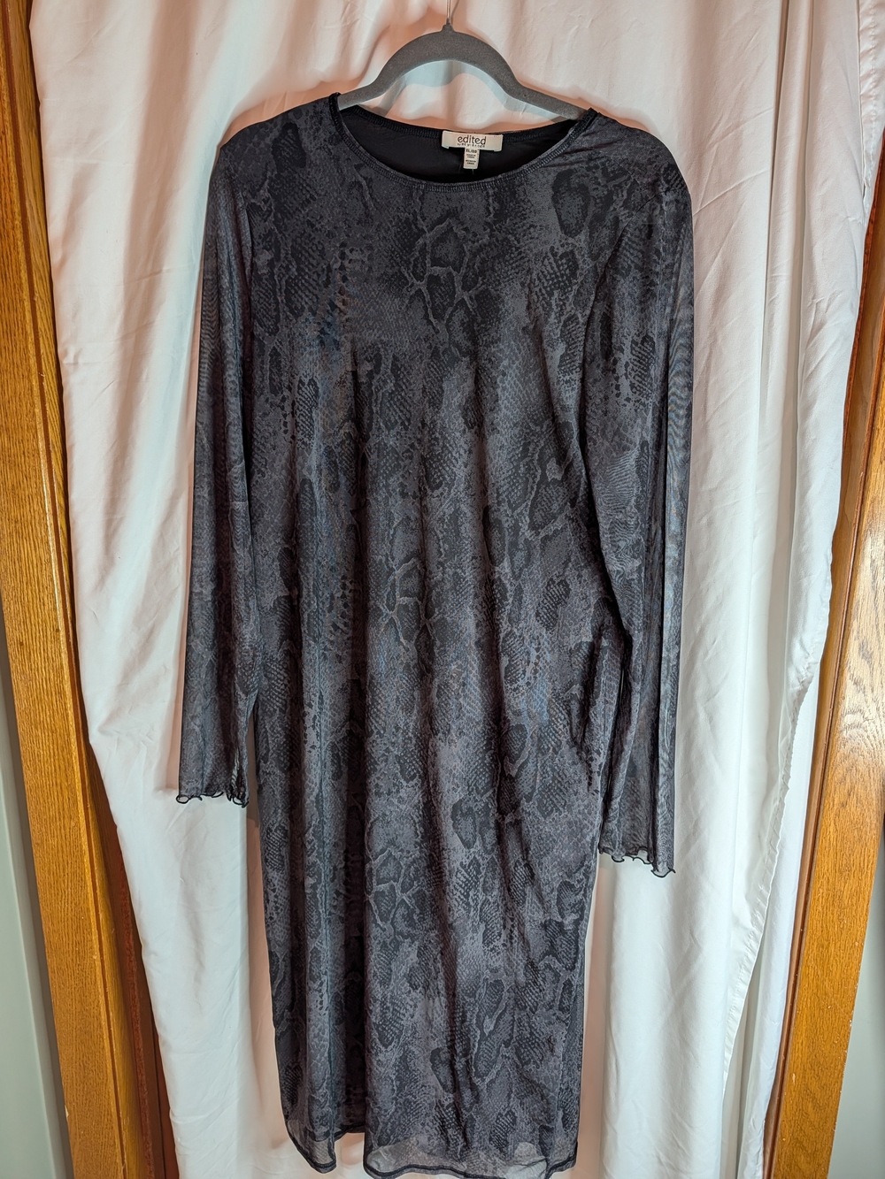 Edited by Remi Bader Snake Print Mesh Midi Dress XL NWT